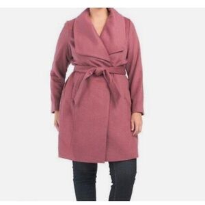 Cole Haan Signature Slick Wool Wrap Maeve Dark Pink size 1X NWOT